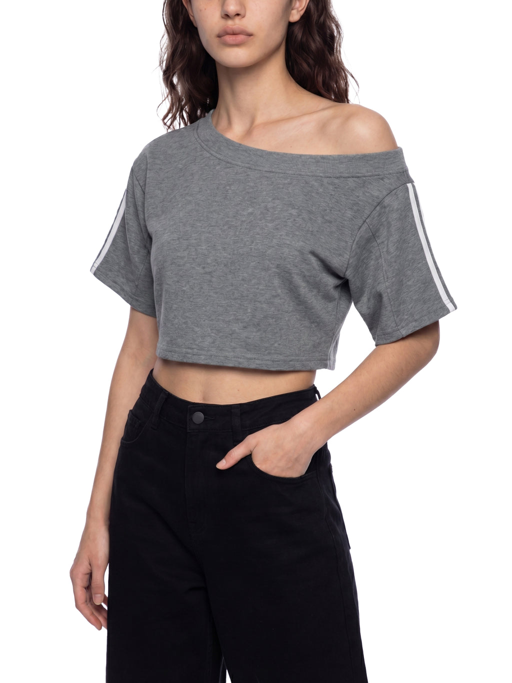 Women's Wūrk Off-the-Shoulder Crop T-Shirt