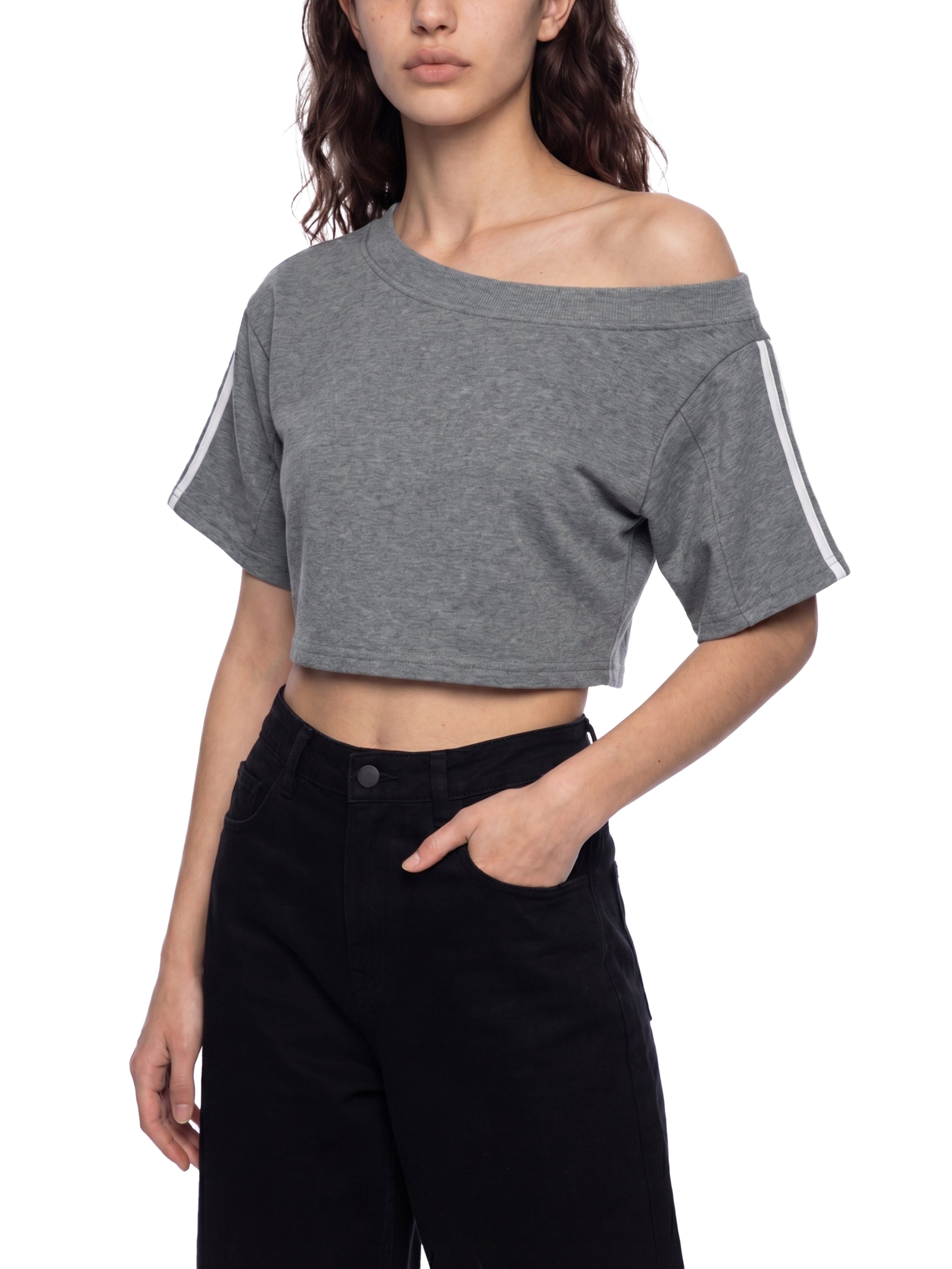 Women's Wūrk Off-the-Shoulder Crop T-Shirt